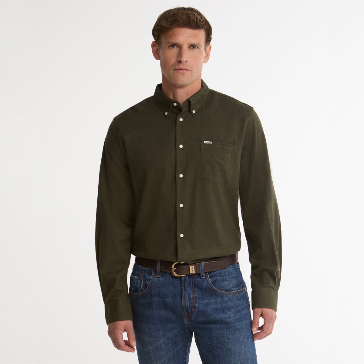 Barbour Sparrowhill Regular Fit Men's Shirt | Olive