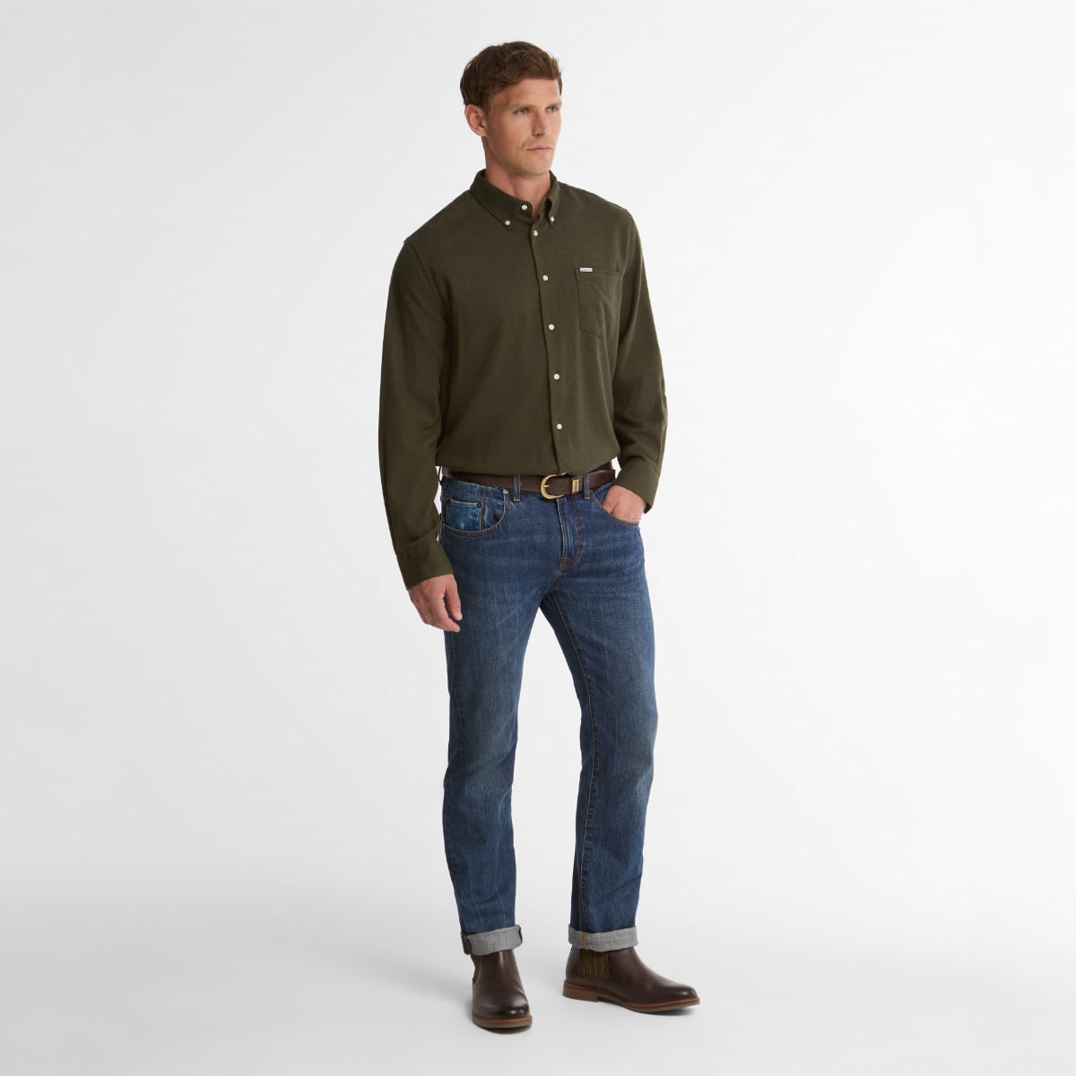 Barbour Sparrowhill Regular Fit Men's Shirt | Olive