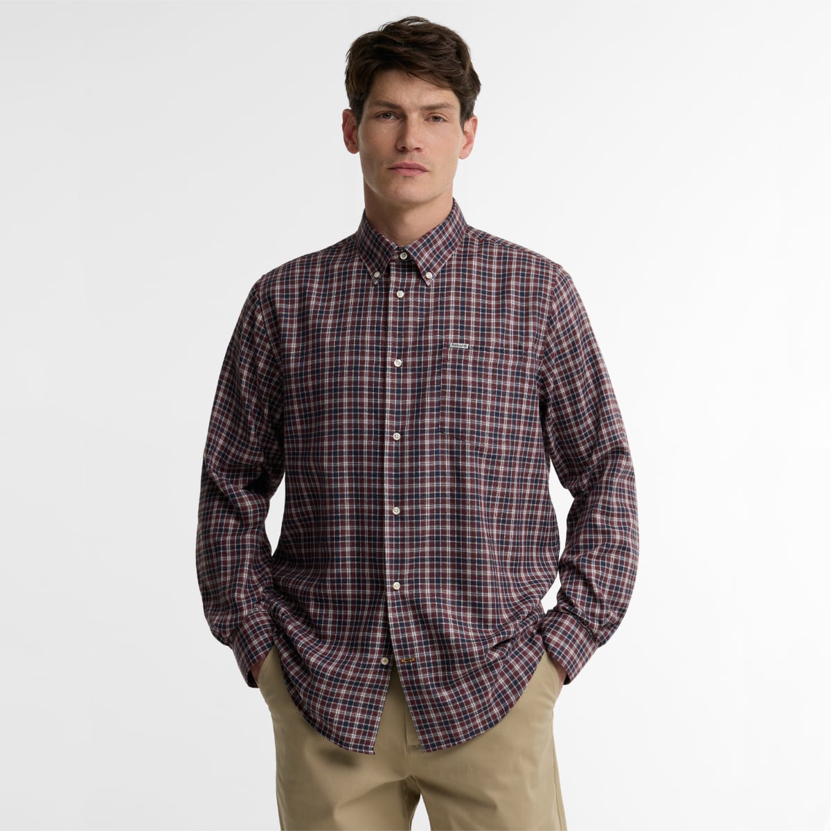 Barbour Dishford Regular Fit Men's Shirt | Dark Bordeaux