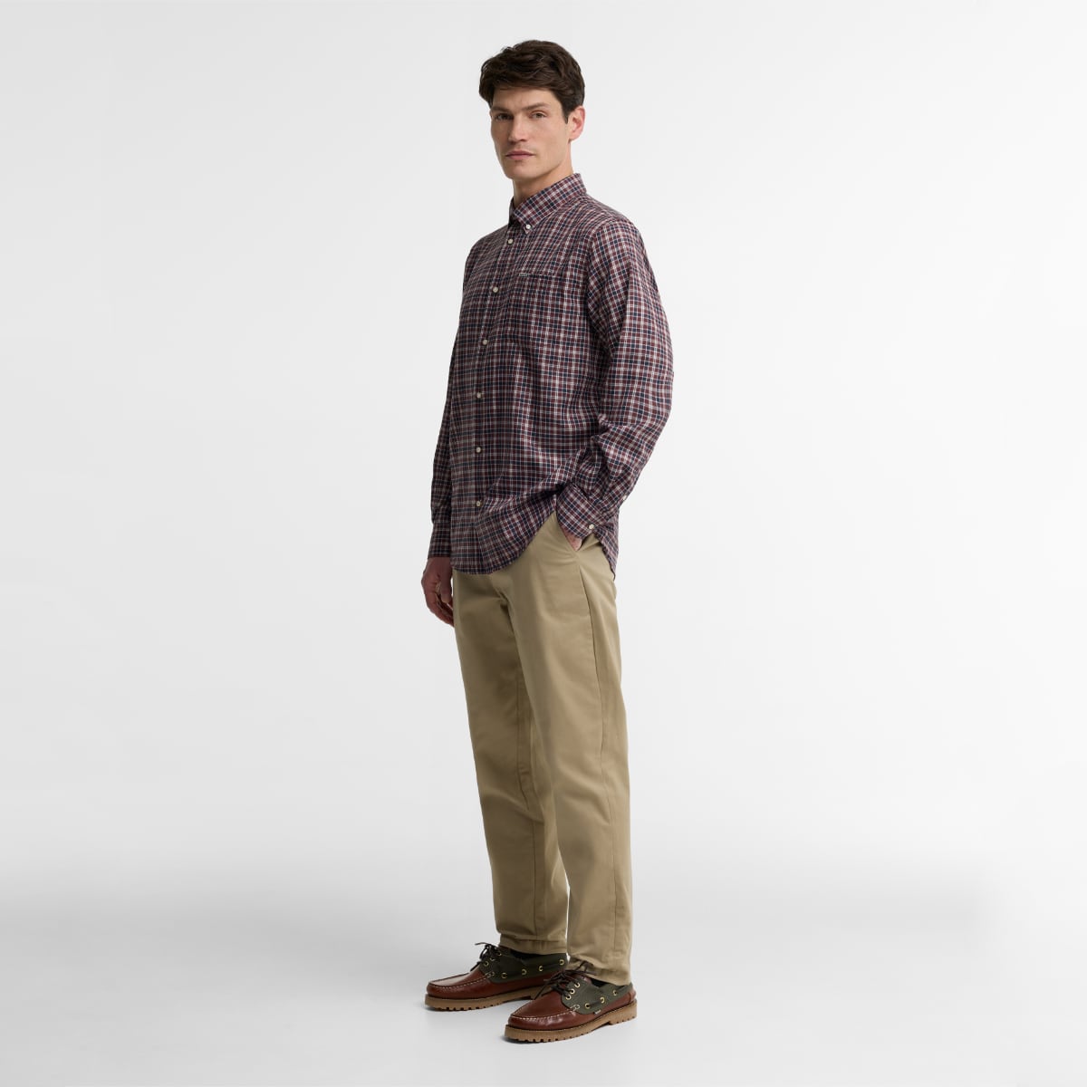 Barbour Dishford Regular Fit Men's Shirt | Dark Bordeaux