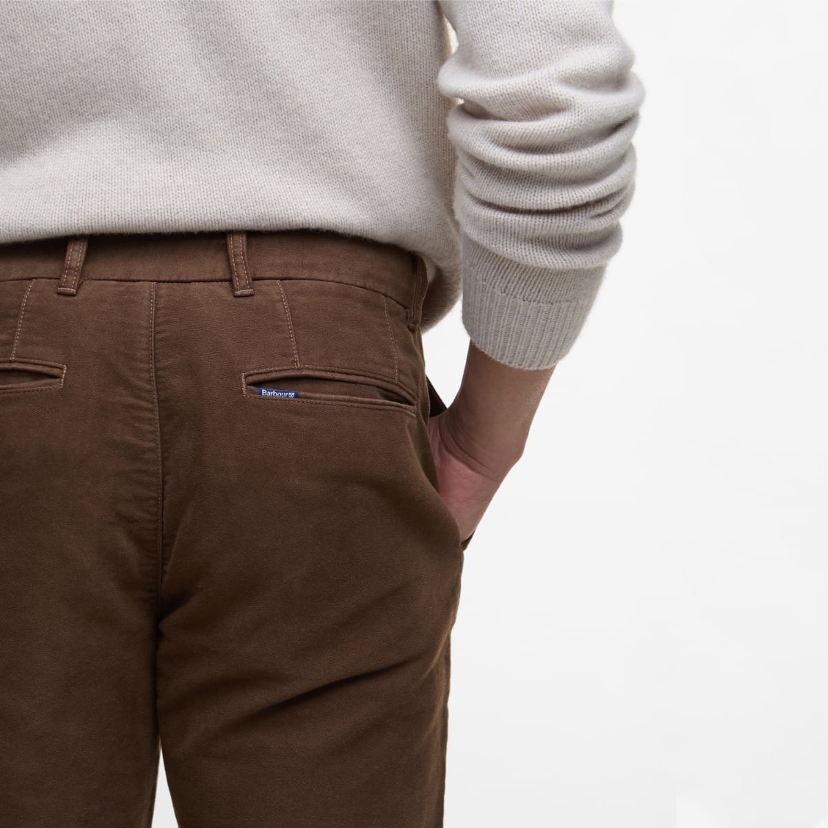 Barbour Moleskin Tailored Men's Trousers | Dark Sand
