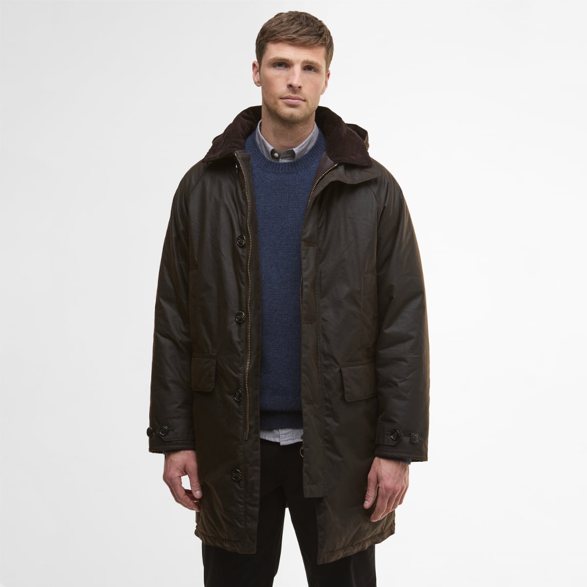 Barbour Beaudale Trench Men's Waxed Jacket | Dark Brown