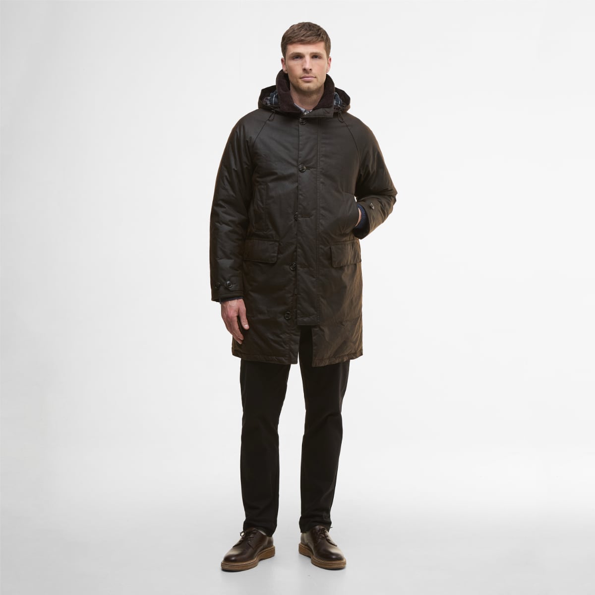 Barbour Beaudale Trench Men's Waxed Jacket | Dark Brown