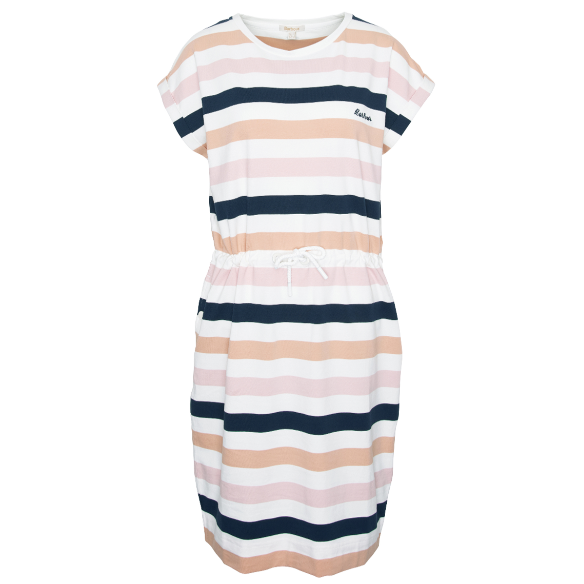 Barbour Marloes Striped Women's T-Shirt Dress | Cloud/Shell Pink