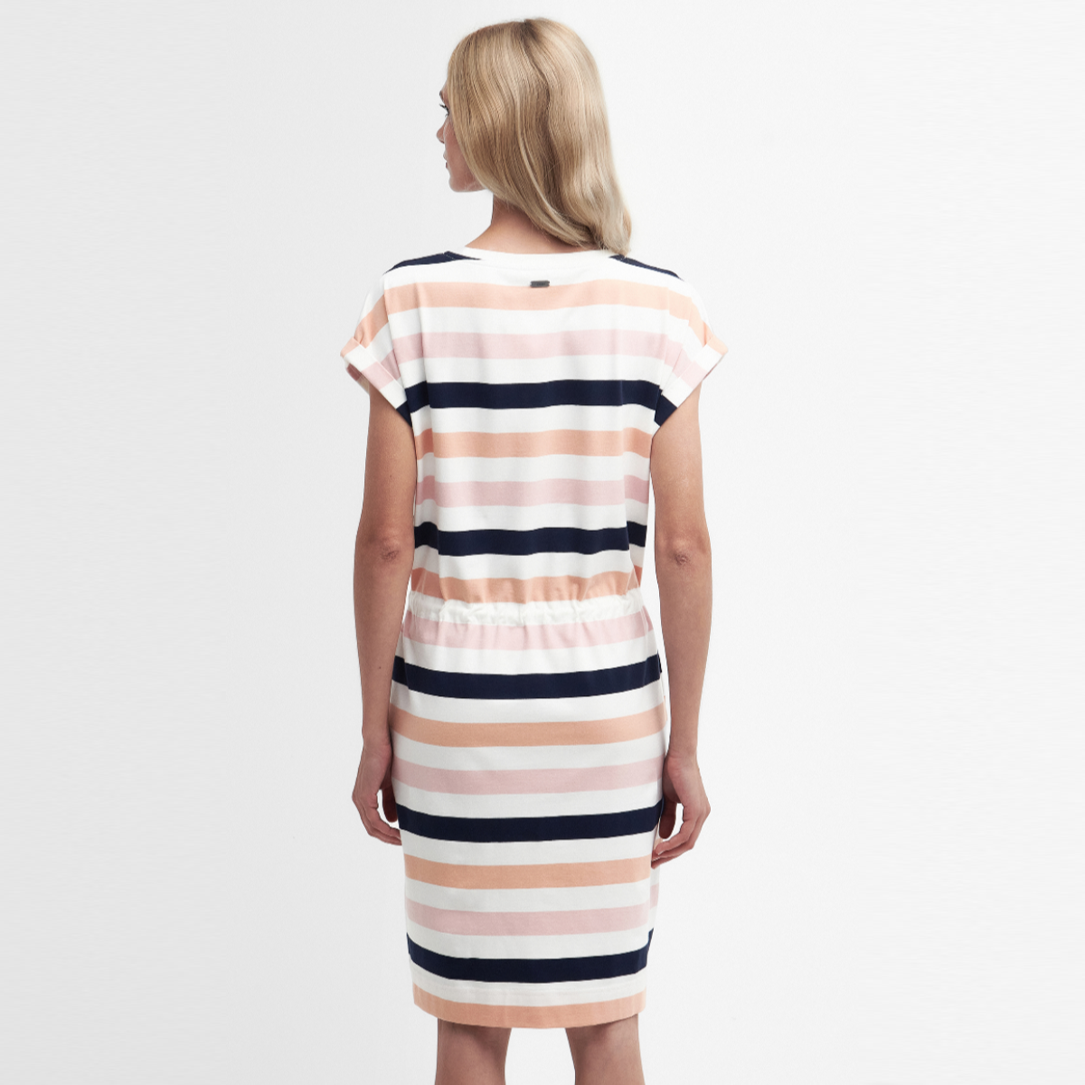 Barbour Marloes Striped Women's T-Shirt Dress | Cloud/Shell Pink