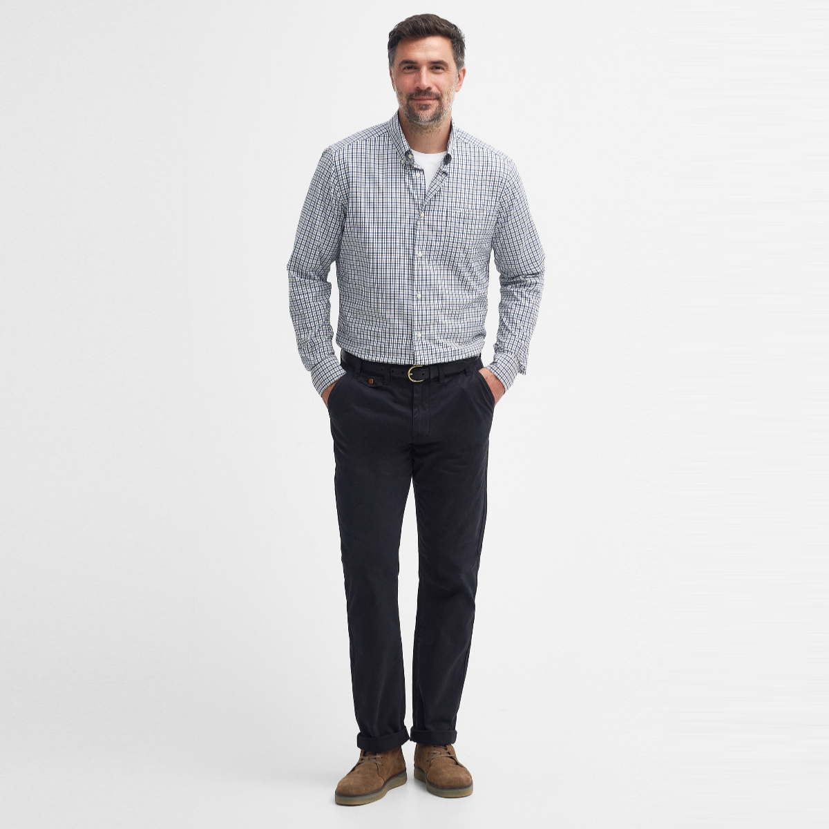 Barbour Teesdale Performance Shirt Tailored Fit | Navy