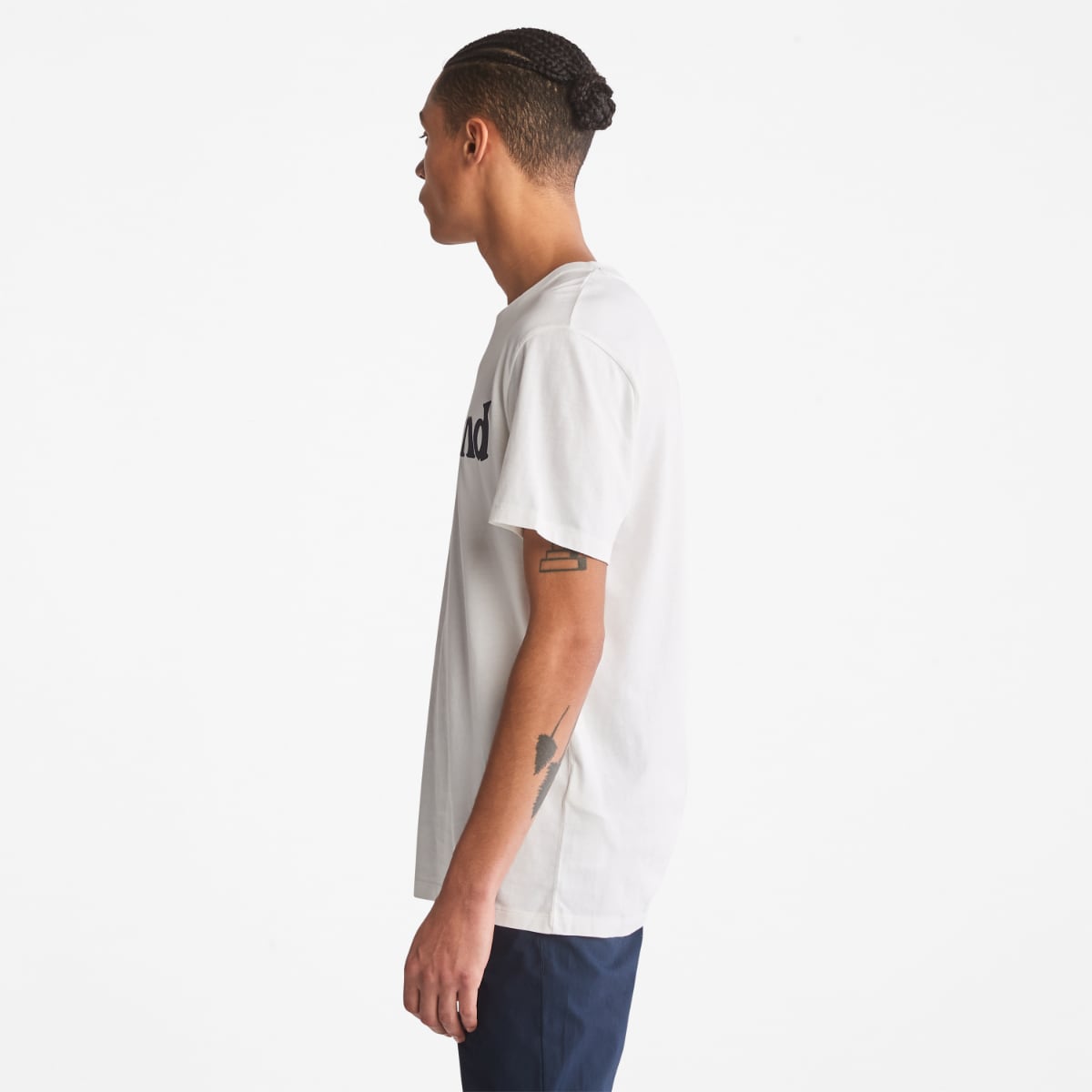Timberland Kennenec Linear Logo Men's T-Shirt | White
