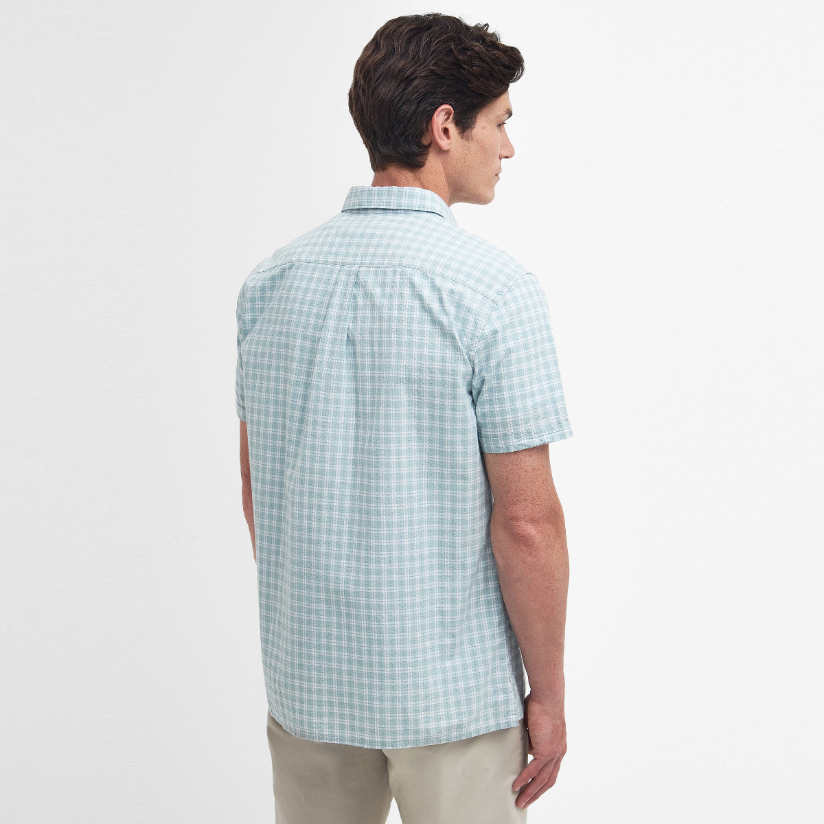 Barbour Tristan Short Sleeved Regular Fit Men's Shirt | Blue Chalk