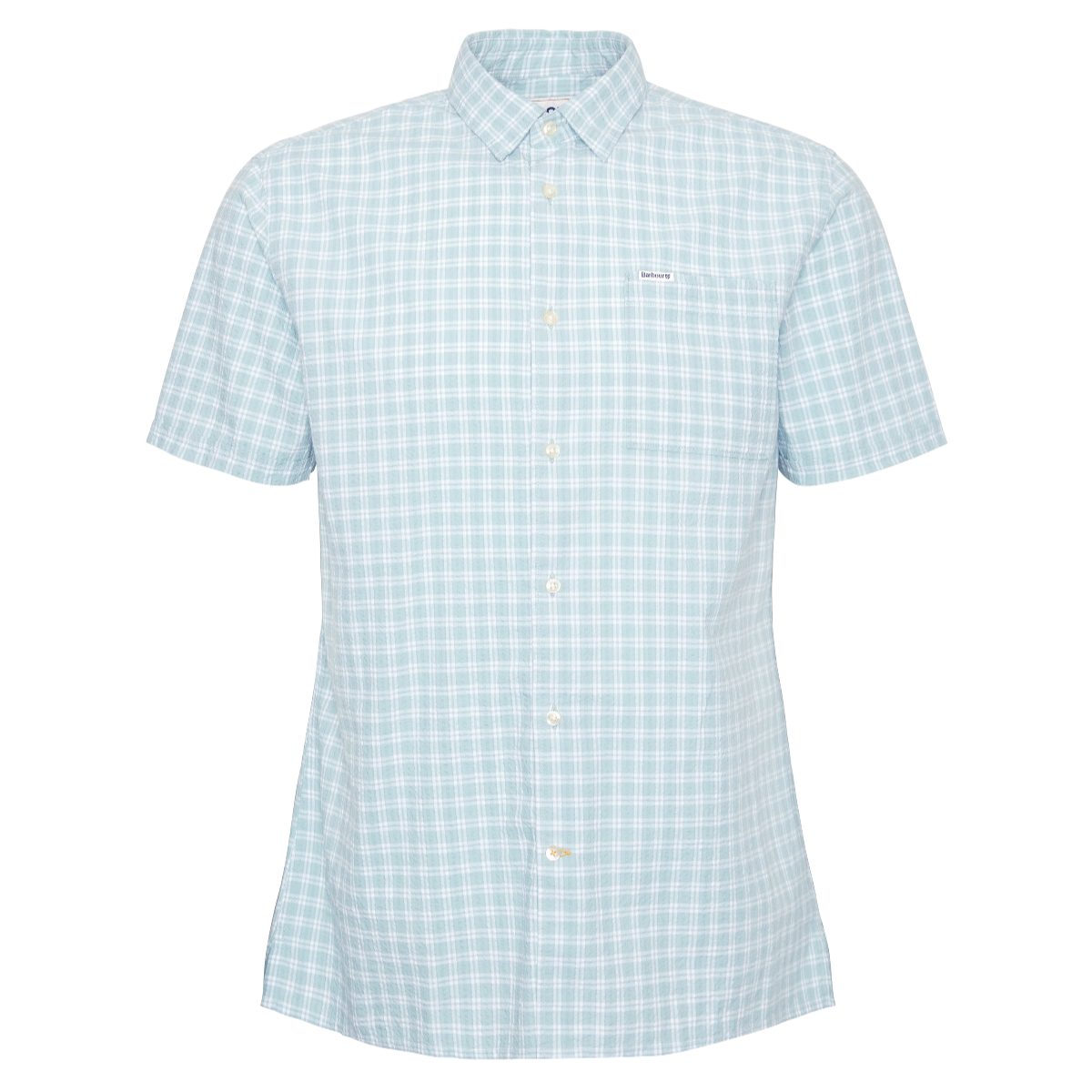 Barbour Tristan Short Sleeved Regular Fit Men's Shirt | Blue Chalk