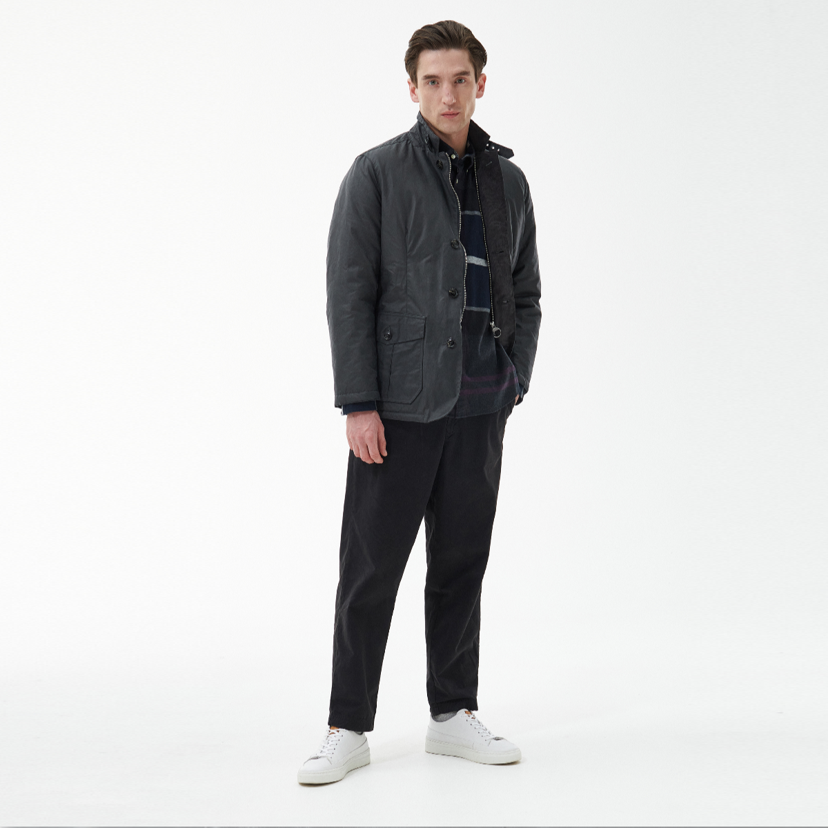 Barbour Winter Lutz Men's Waxed Jacket | Grey