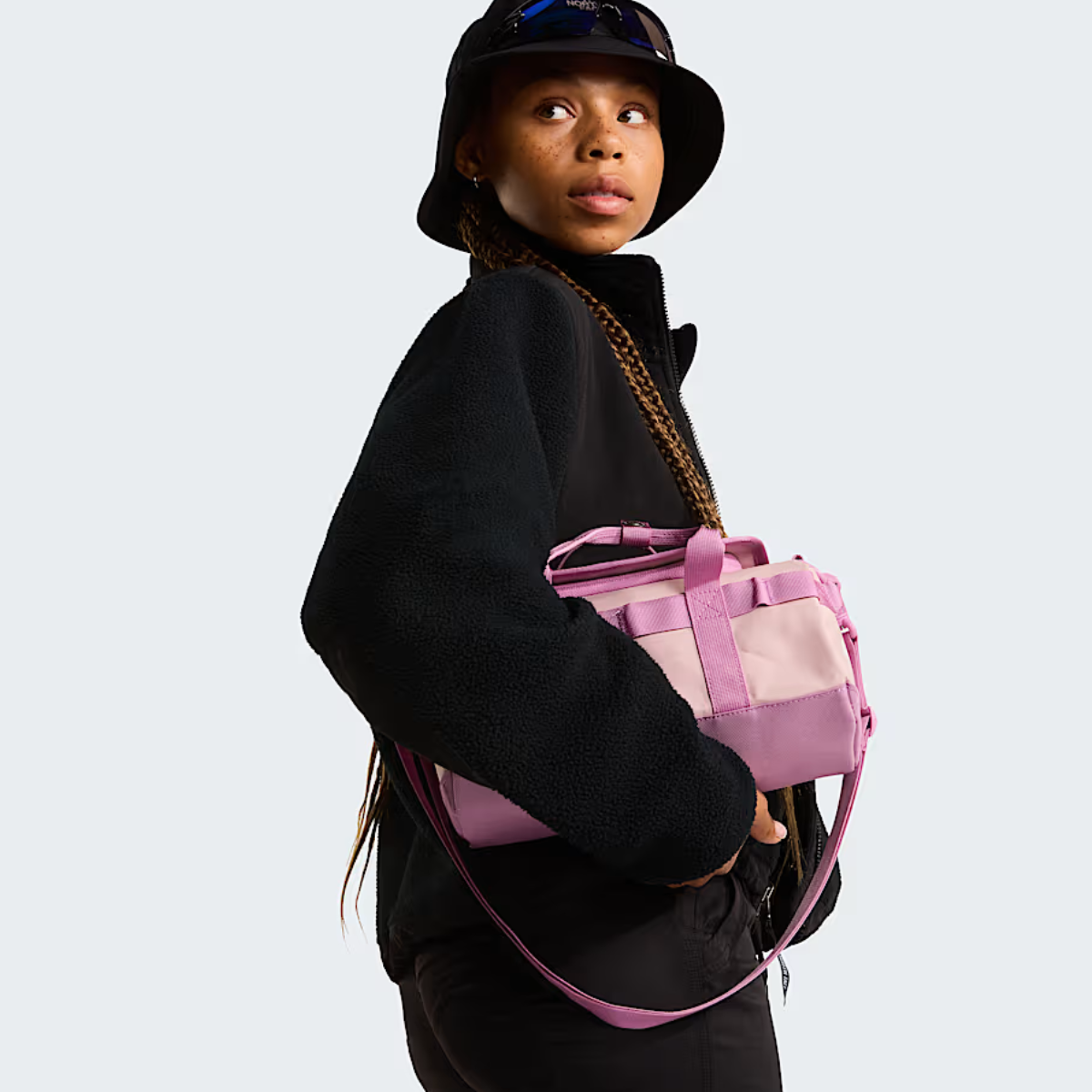The North Face Base Camp Duffel Shoulder Bag | Metal Pink / Hushed Lavender