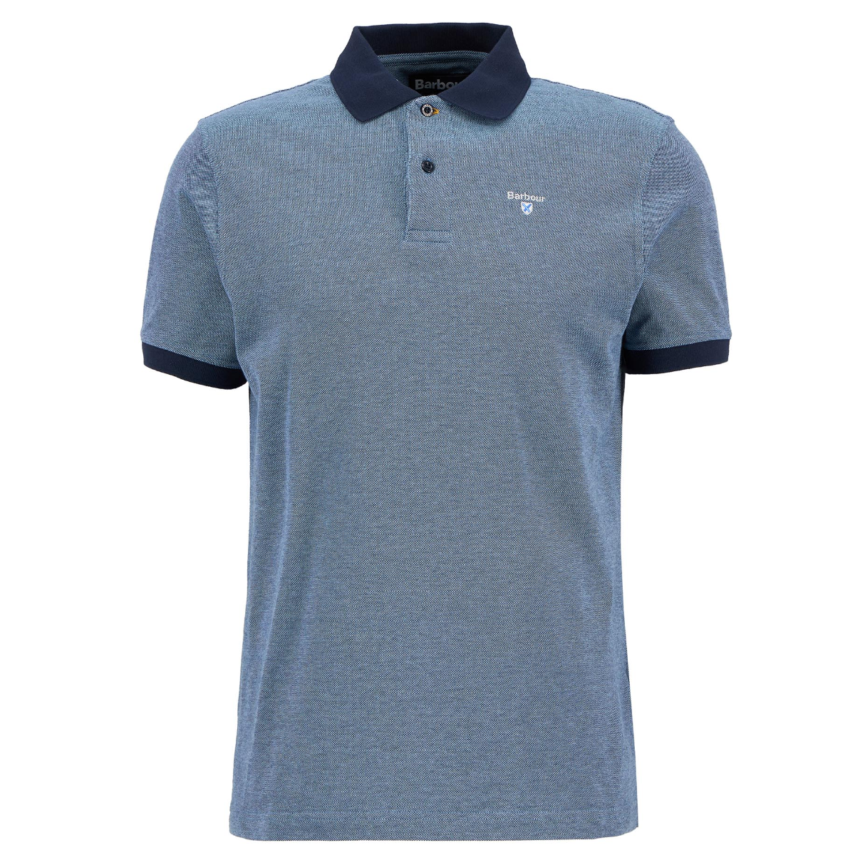 Barbour Essential Sports Mix men's polo in navy with contrasting collar and cuffs