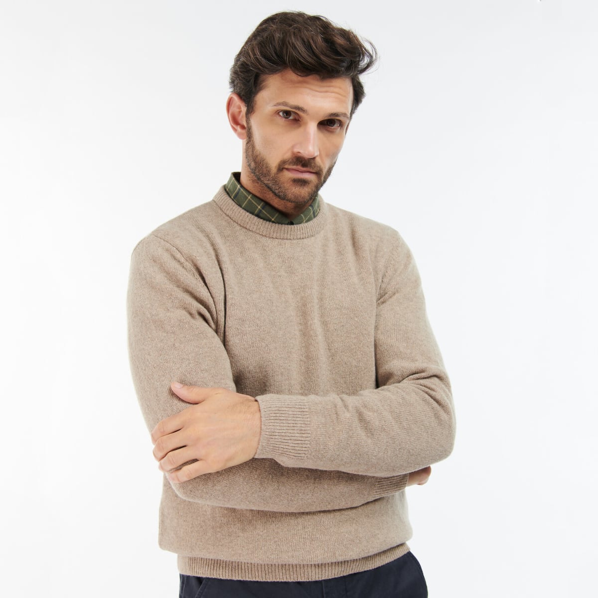 Barbour Nelson Essential Crew Men's Jumper | Stone