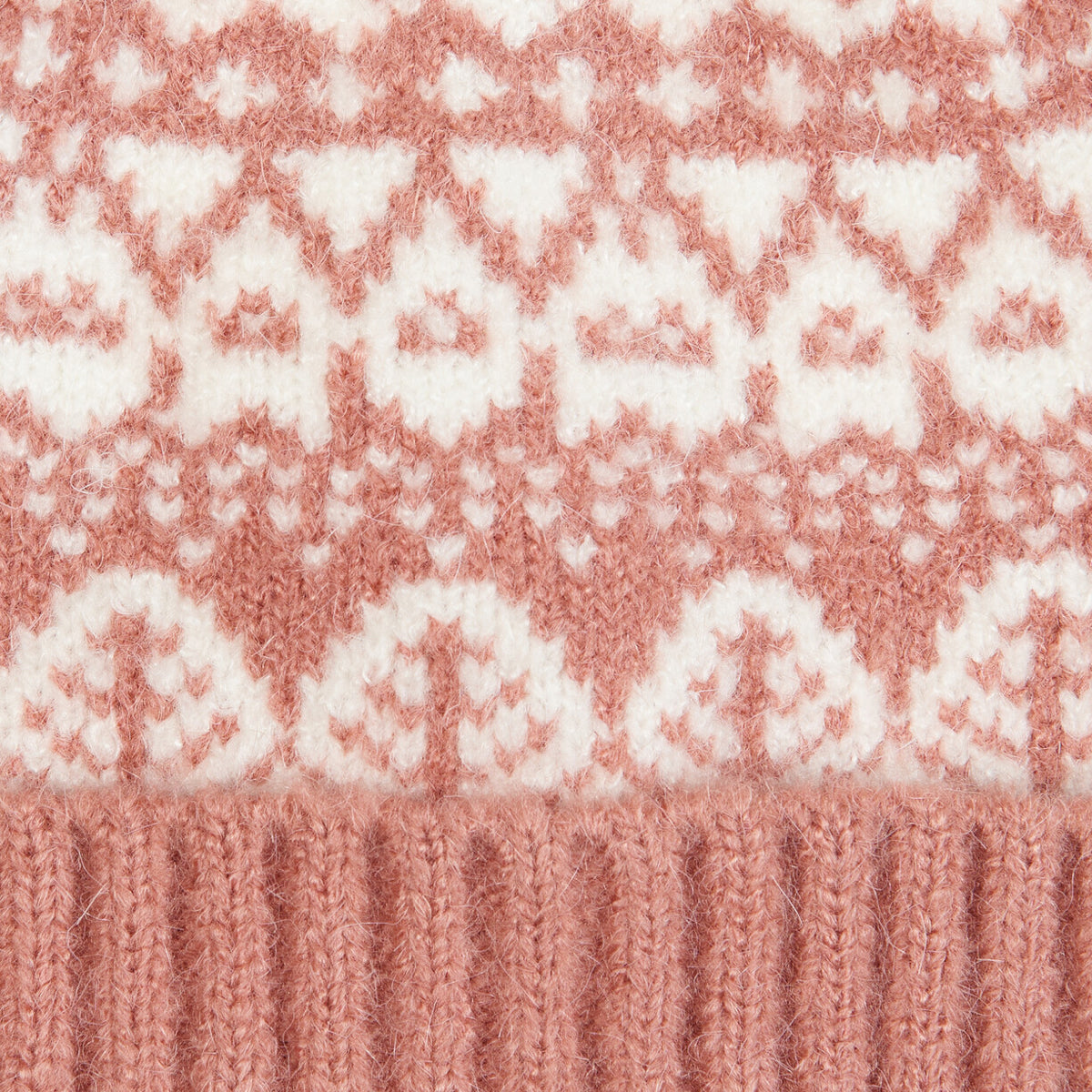 Barbour Alpine Fairisle Pom Beanie | Dusty Rose