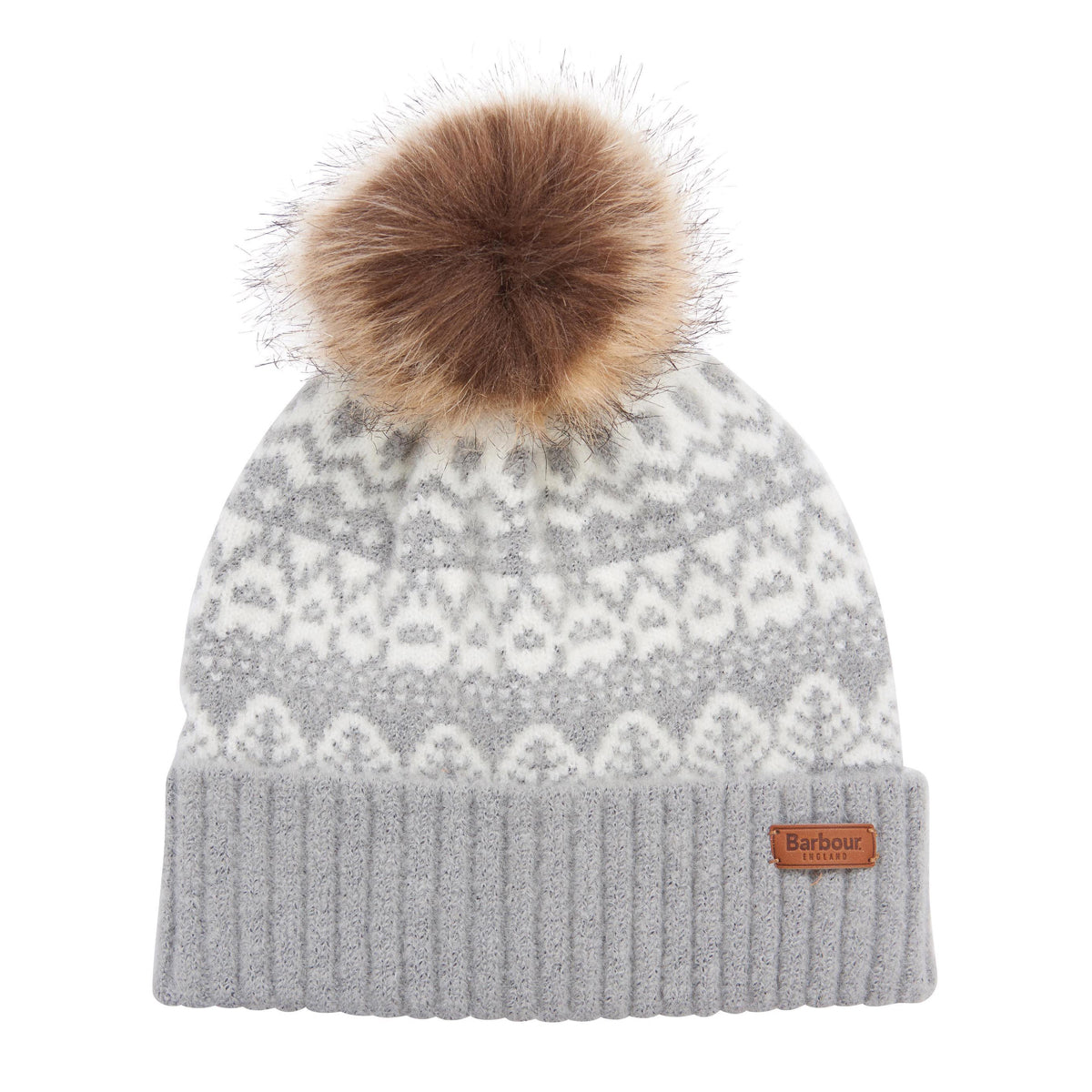 Barbour Alpine Fairisle Pom Beanie | Grey