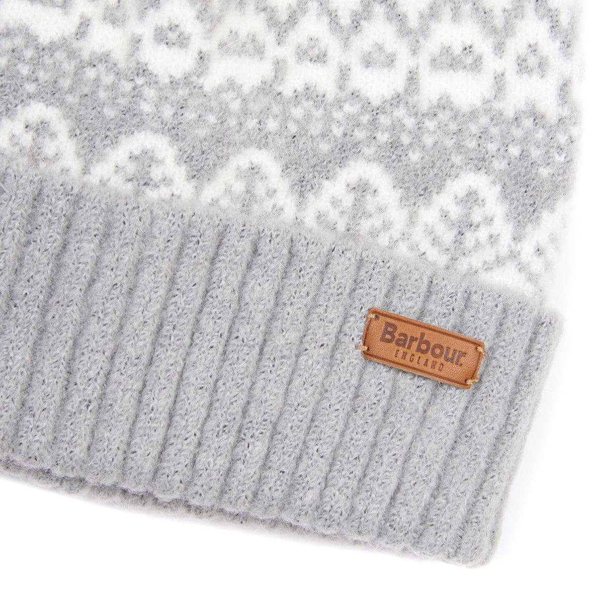 Barbour Alpine Fairisle Pom Beanie | Grey