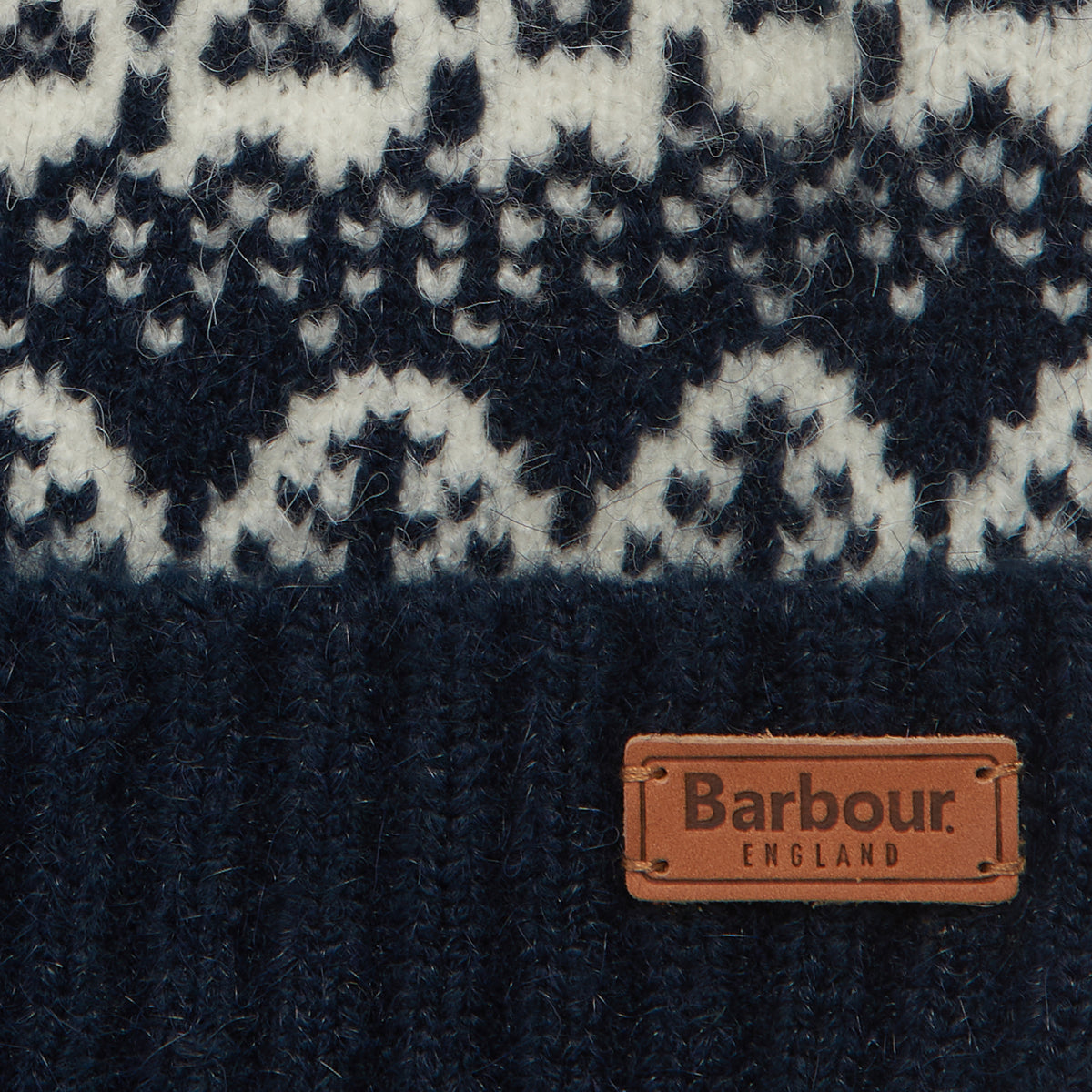 Barbour Alpine Fairisle Pom Beanie | Navy