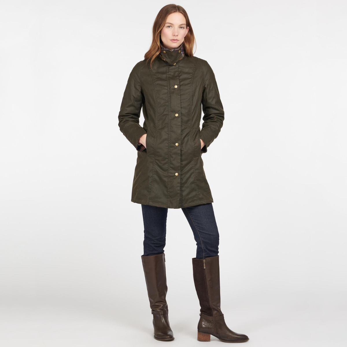 Barbour Belsay Women's Waxed Jacket | Olive