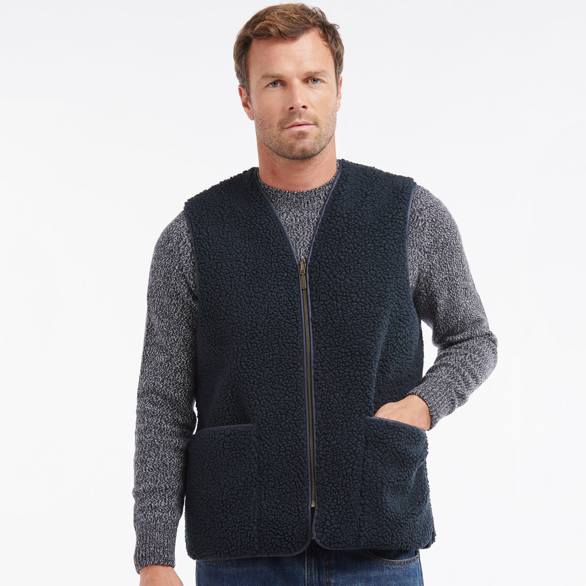 Barbour Berber Zip-In Men's Liner | Navy