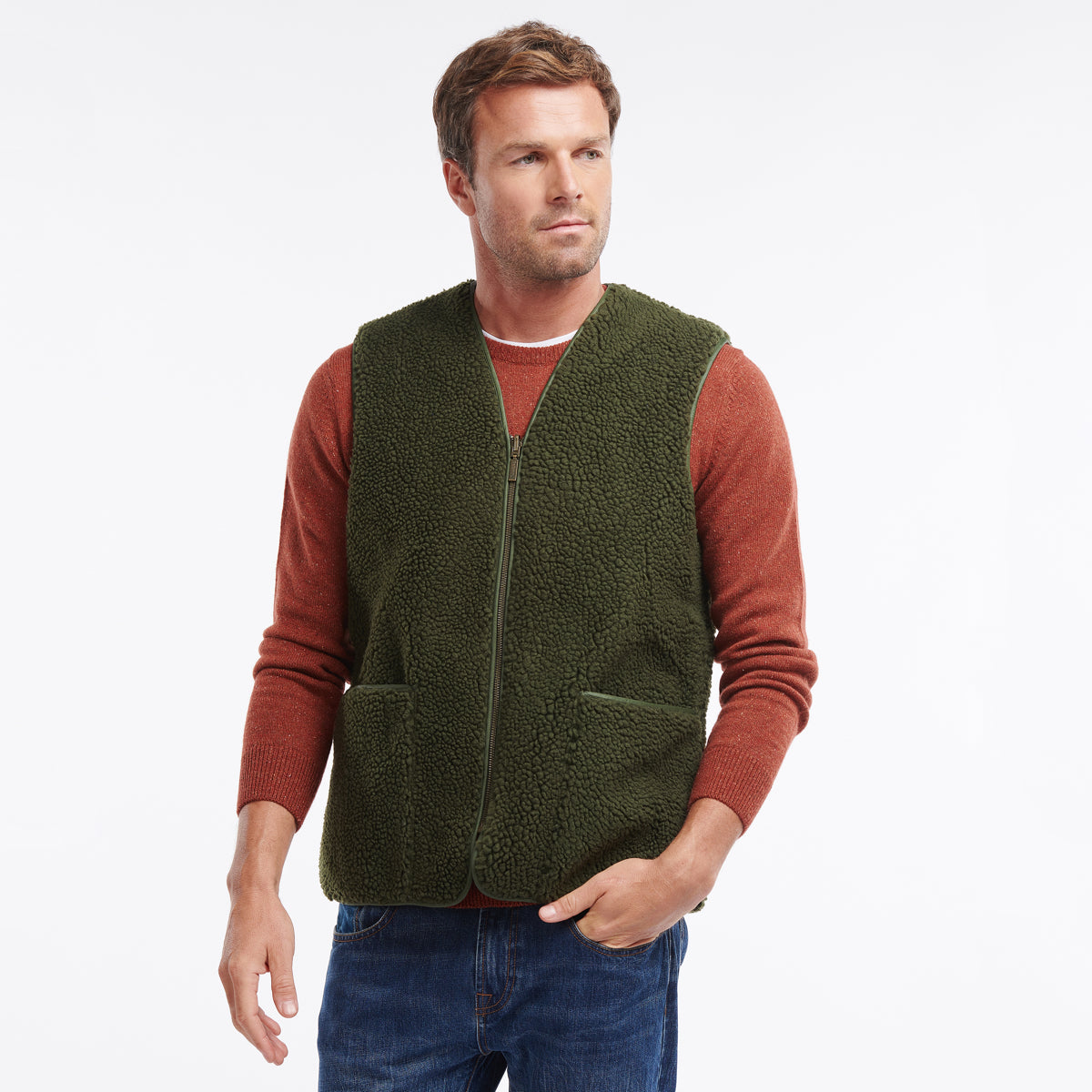 Barbour Berber Zip-In Men's Liner | Sage