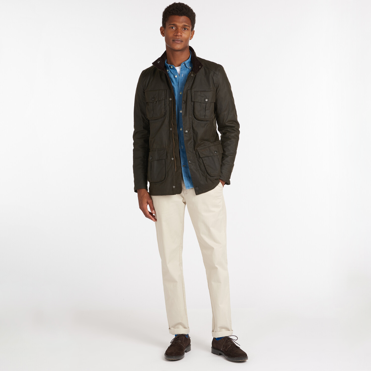 Barbour Corbridge Men's Waxed Jacket | Olive