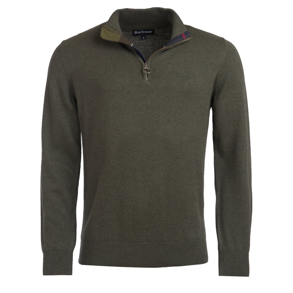 Barbour Cotton Half Zip | Olive Marl