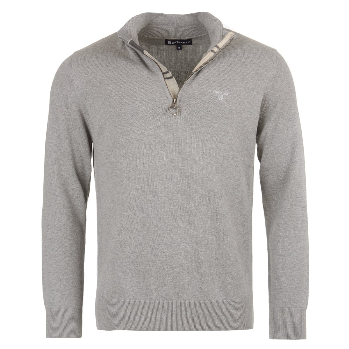 Barbour Cotton Half Zip | Grey Marl