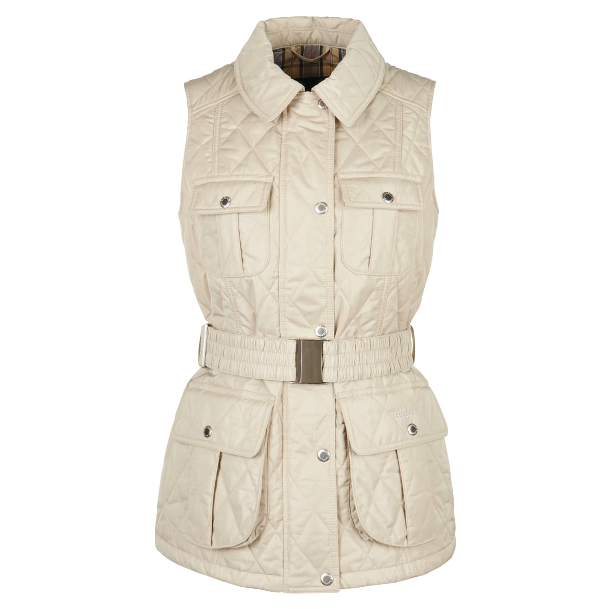 Barbour Belted Defence Women's Quilted Gilet | Light Sand
