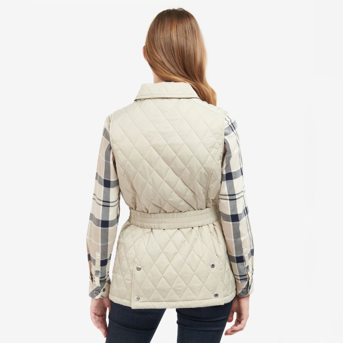 Barbour Belted Defence Women's Quilted Gilet | Light Sand