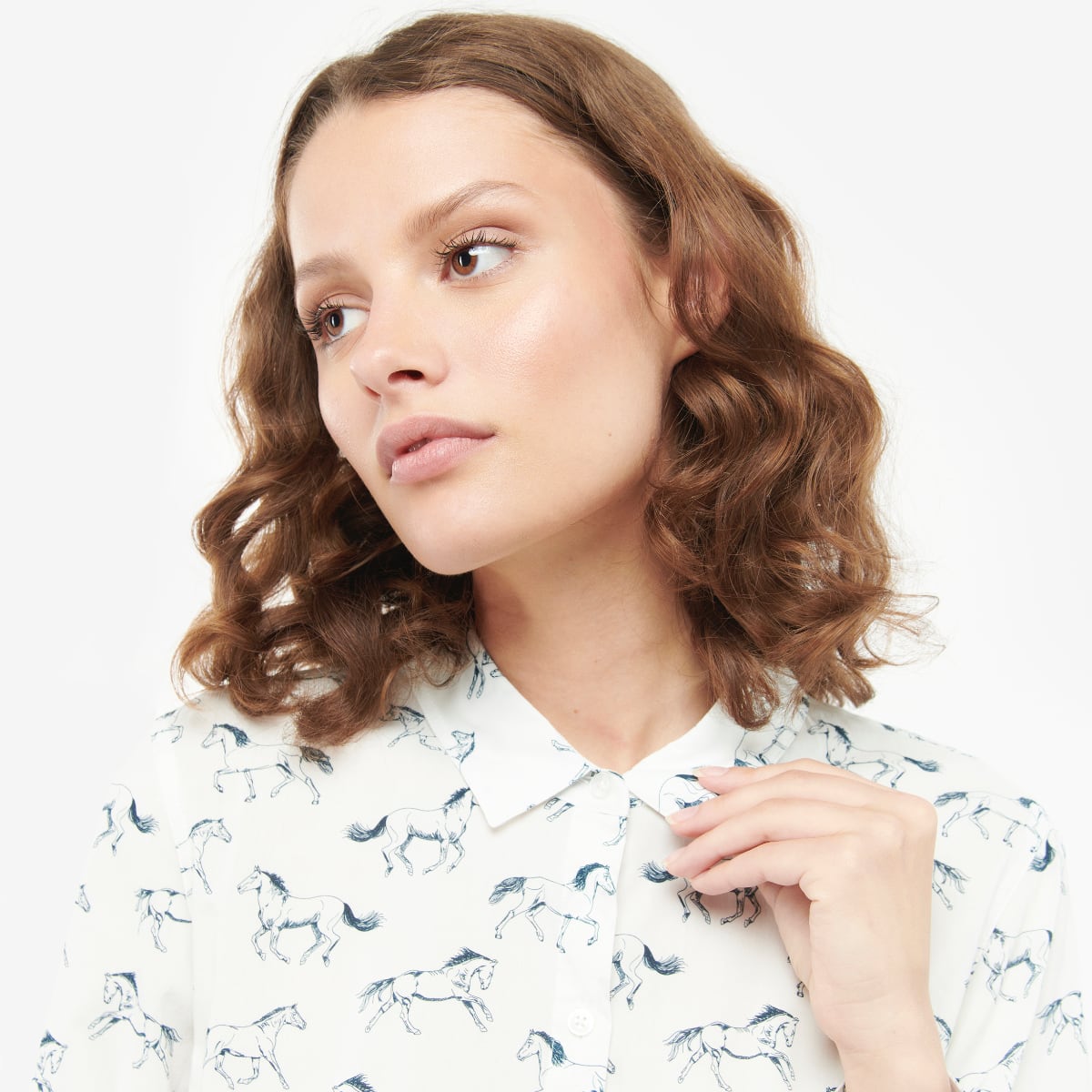 Barbour Safari Women's Top | Cloud / Horse Print