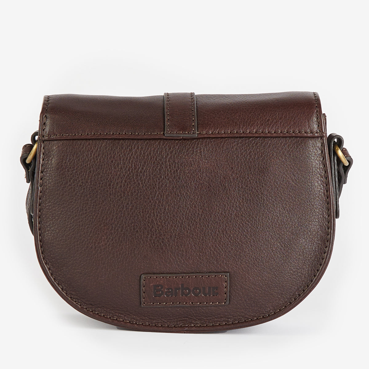 Barbour Laire Leather Small Saddle Bag | Dark Brown