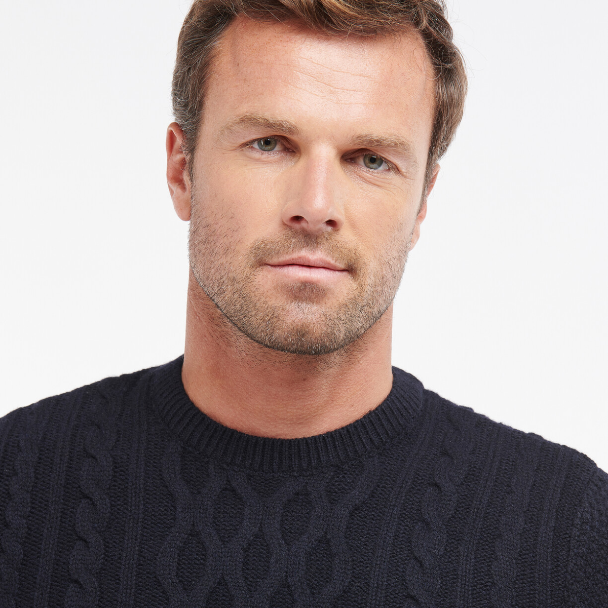 Barbour Chunky Cable Crew Men's Jumper | Navy