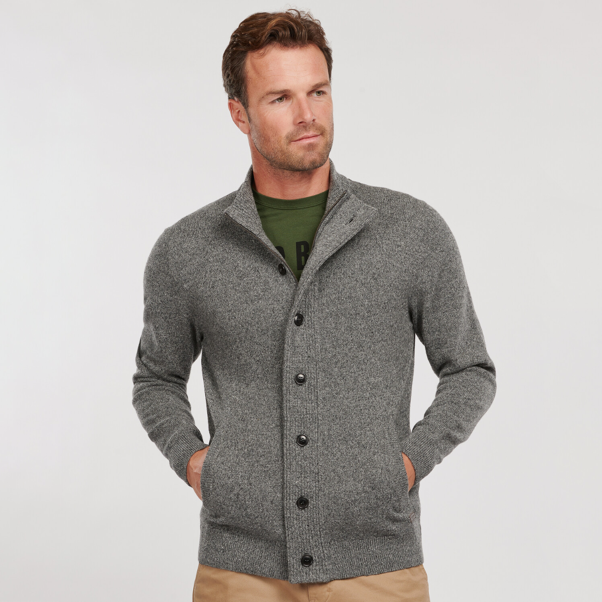 Barbour Tisbury Zip-Through Men's Cardigan | Grey