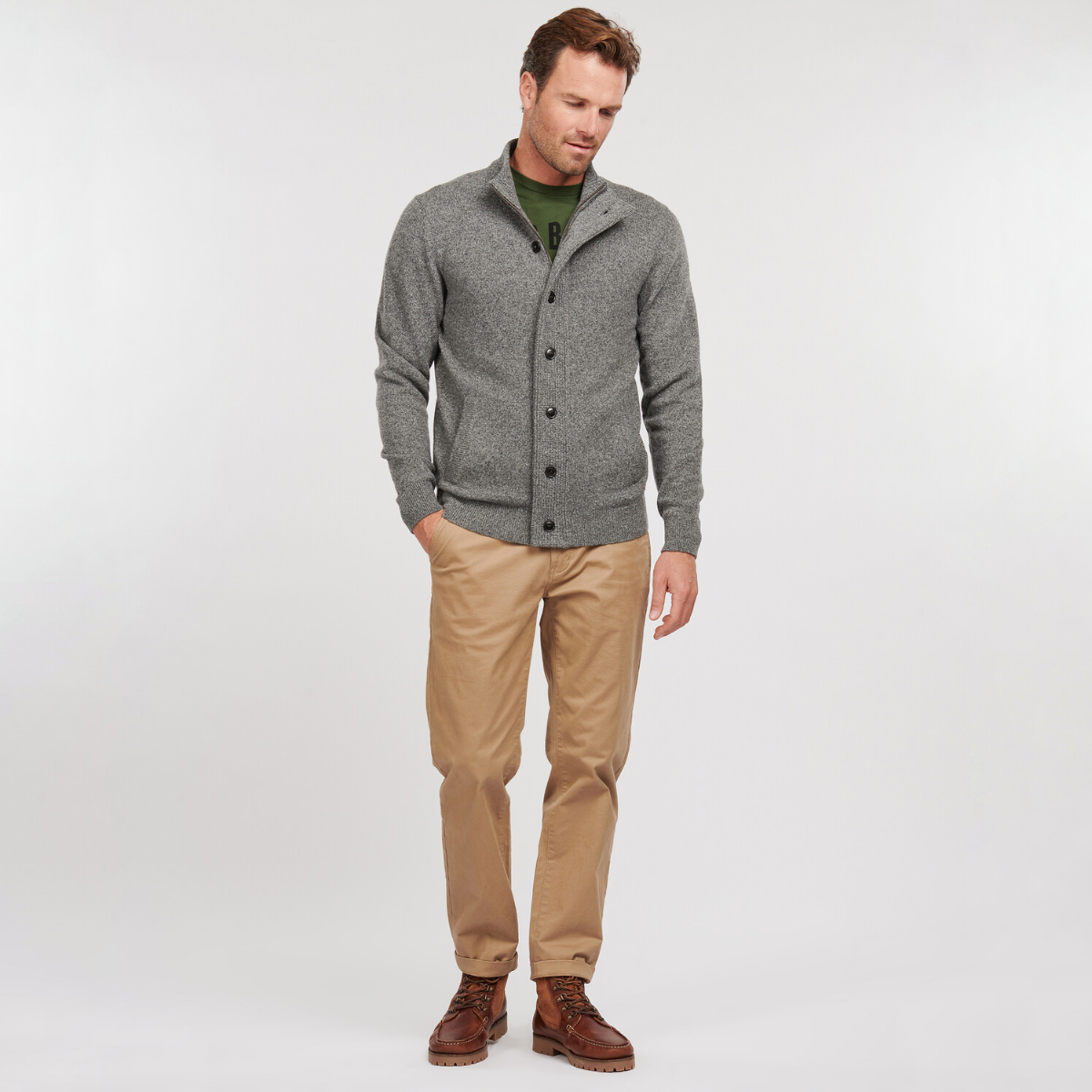 Barbour Tisbury Zip-Through Men's Cardigan | Grey