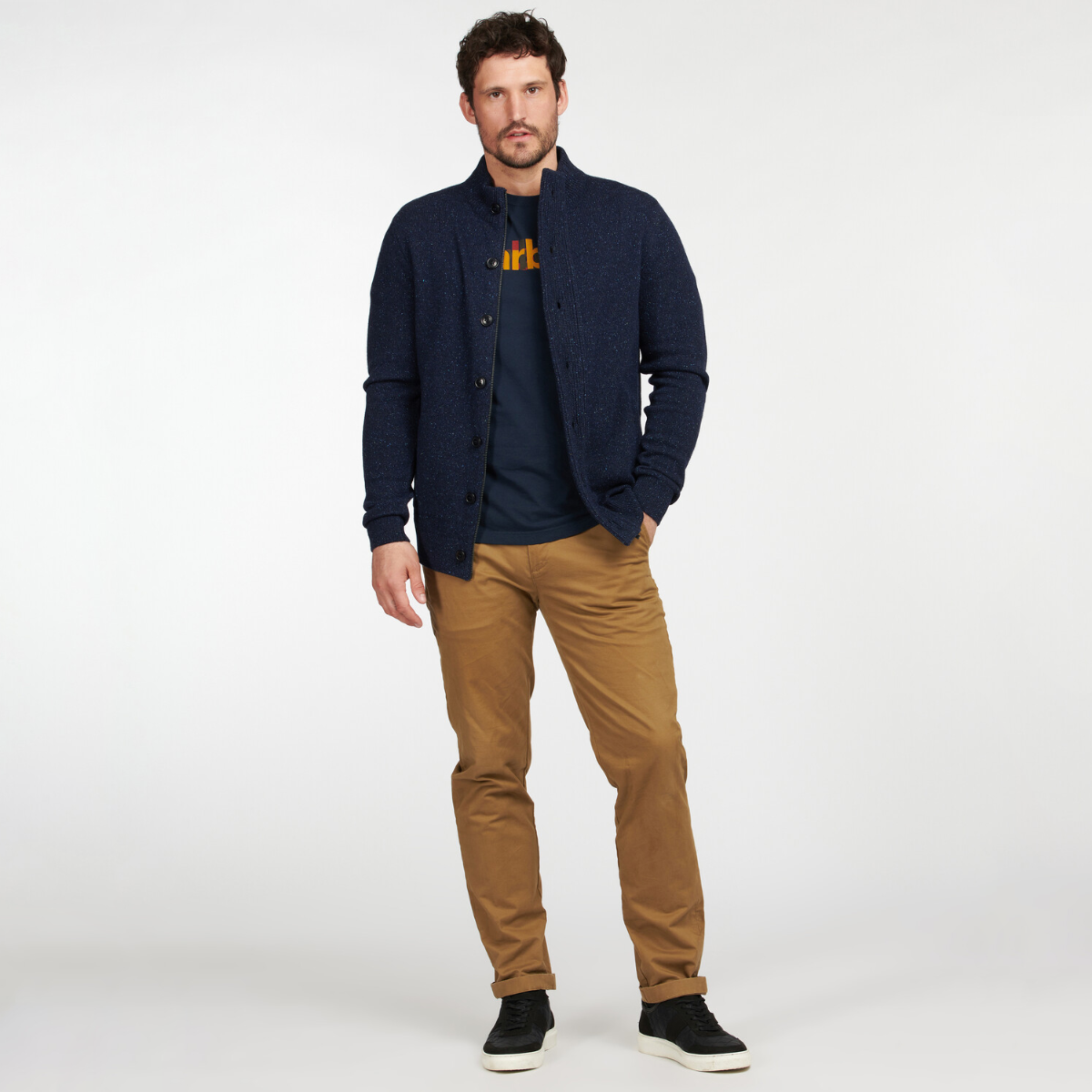 Barbour Tisbury Zip-Through Men's Cardigan | Navy