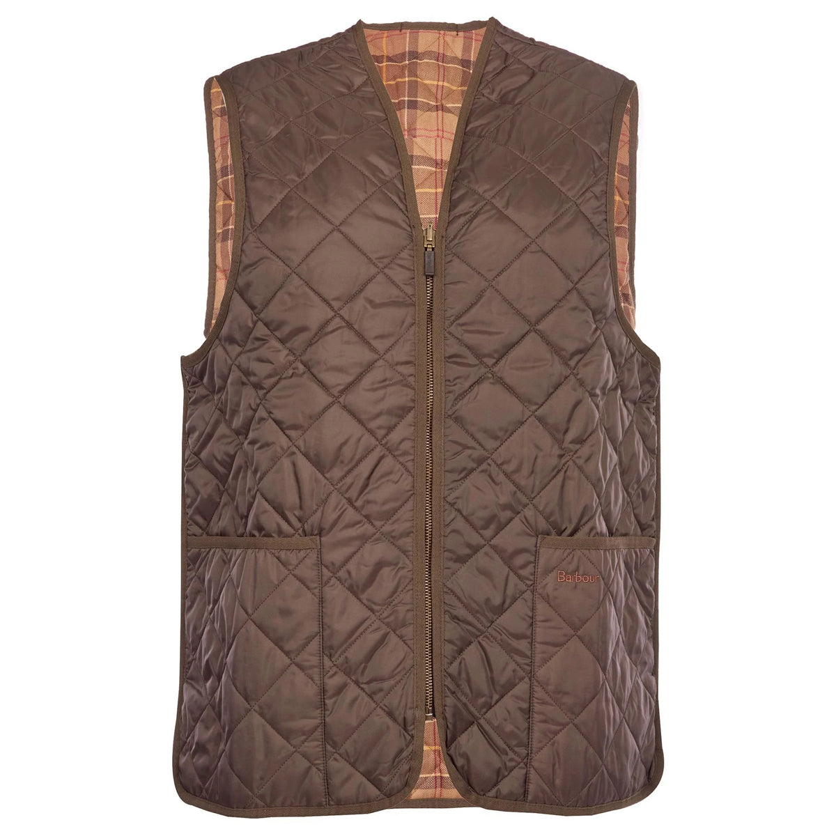 Barbour Zip-In Liner Quilted Men's Gilet Rustic (Muted Lining)