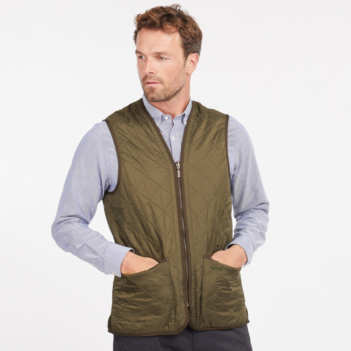 Barbour Polarquilt Zip-In Liner Men's Gilet | Olive