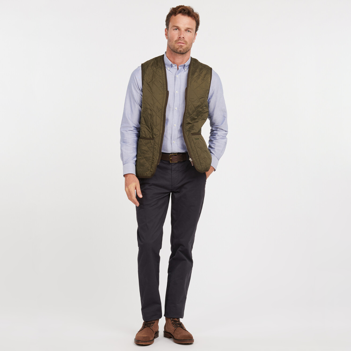 Barbour Polarquilt Zip-In Liner Men's Gilet | Olive