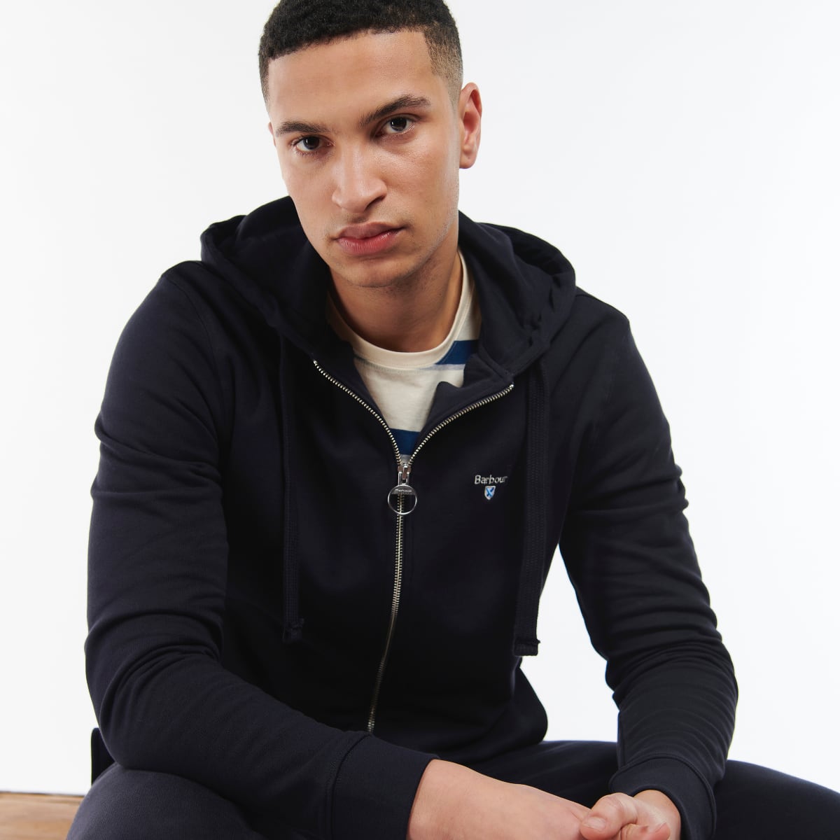 Barbour Wallington Men's Zip Hoodie | Navy