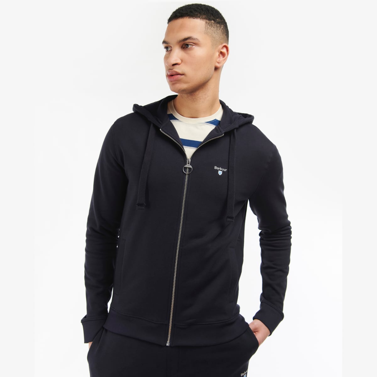 Barbour Wallington Men's Zip Hoodie | Navy