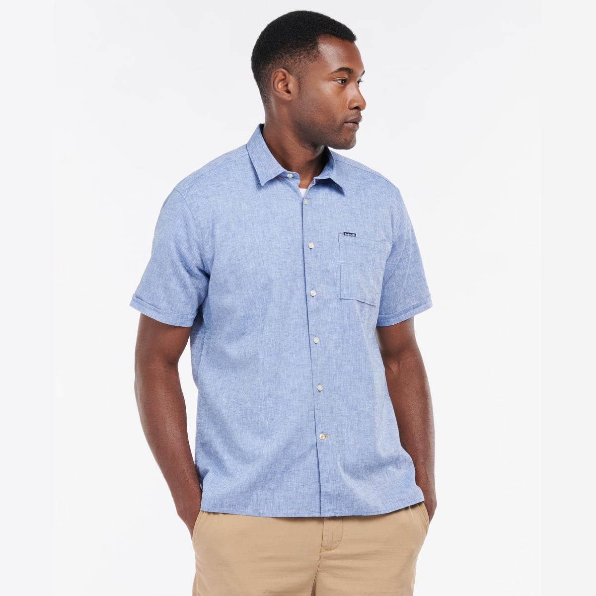 Barbour Nelson Short Sleeve Regular Fit Men's Shirt | Blue