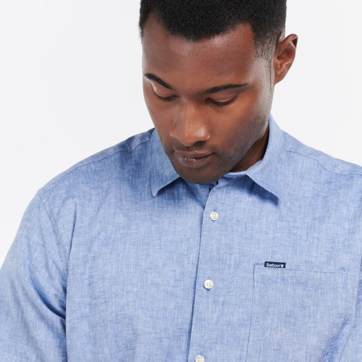 Barbour Nelson Short Sleeve Regular Fit Men's Shirt | Blue