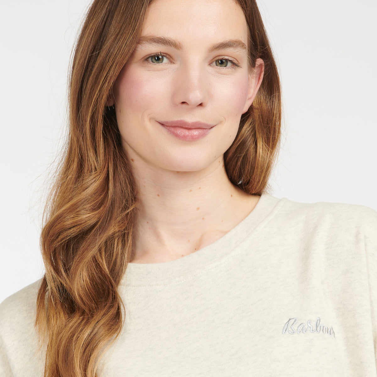 Barbour Rosie Women's Relaxed Lounge Crew Sweater | Ecru Marl
