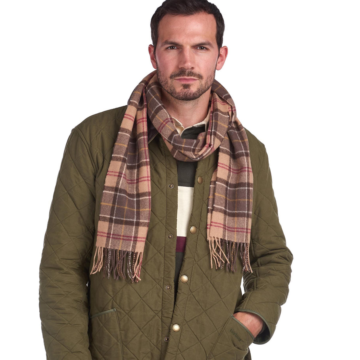 Barbour Tartan Lambswool Scarf | Muted