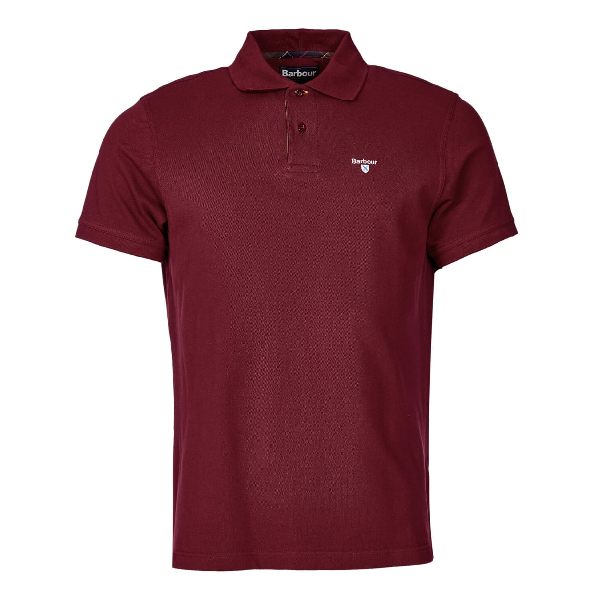 Barbour Tartan Pique Men's Polo Shirt | Ruby