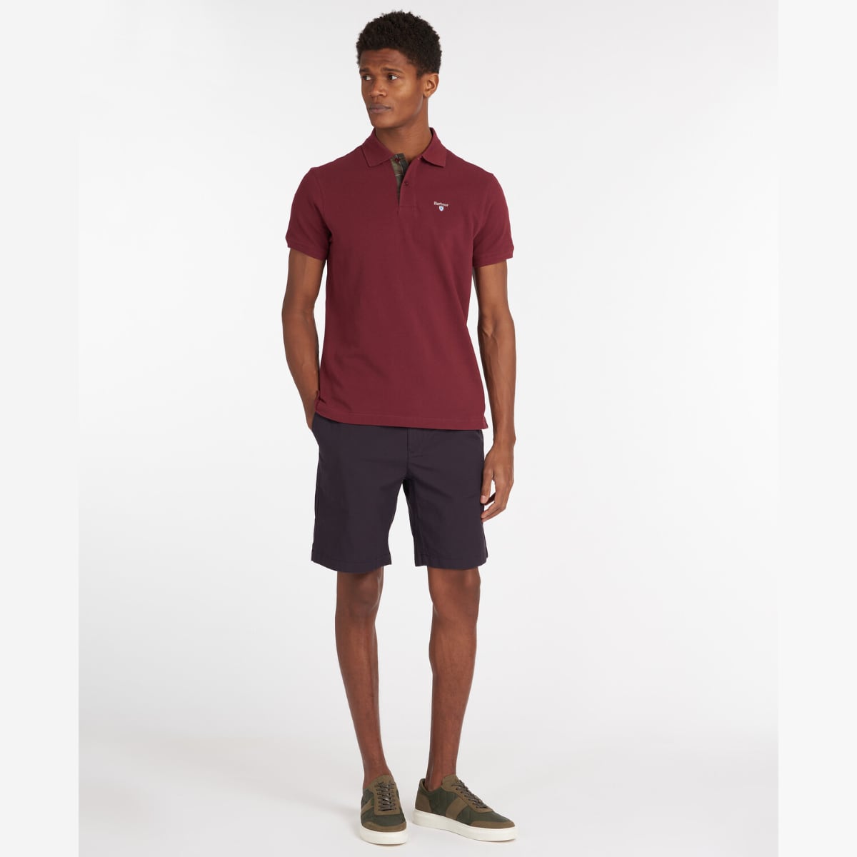 Barbour Tartan Pique Men's Polo Shirt | Ruby