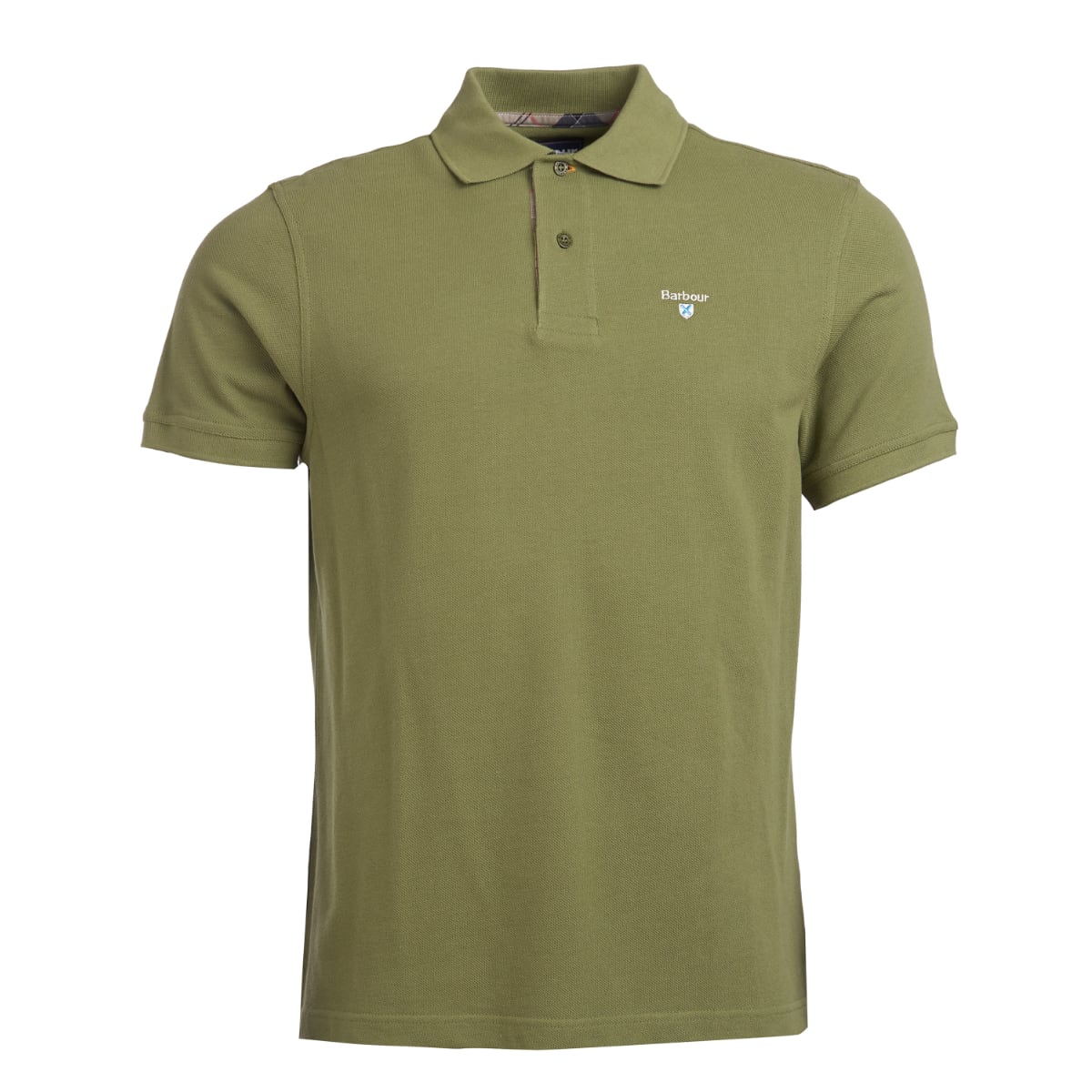 Barbour Tartan Pique Men's Polo Shirt | Burnt Olive