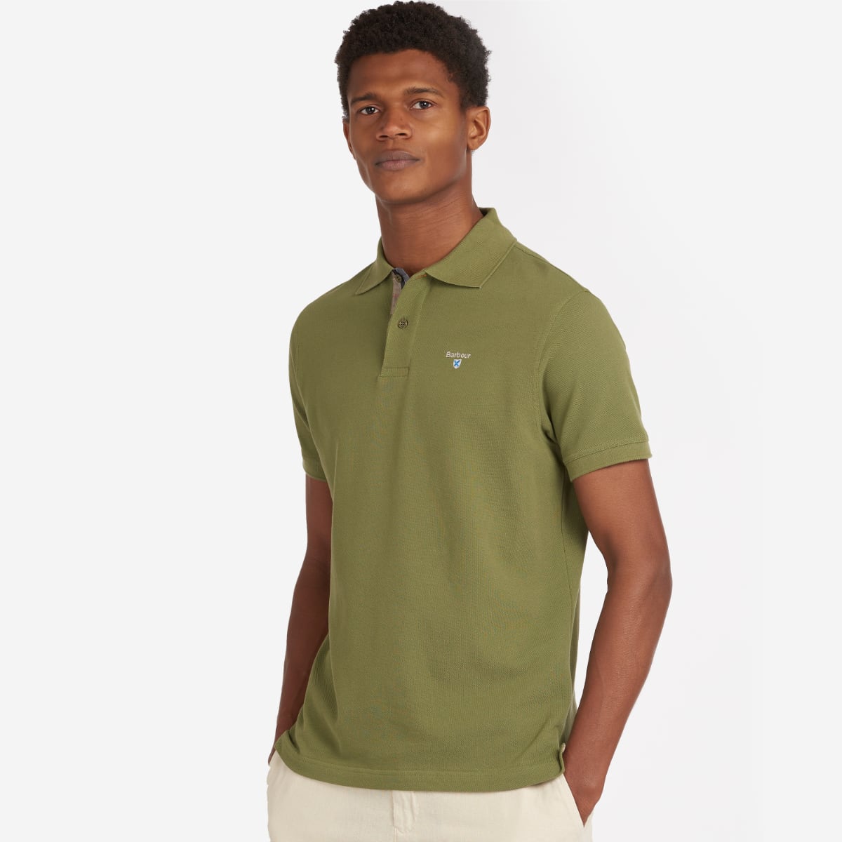 Barbour Tartan Pique Men's Polo Shirt | Burnt Olive