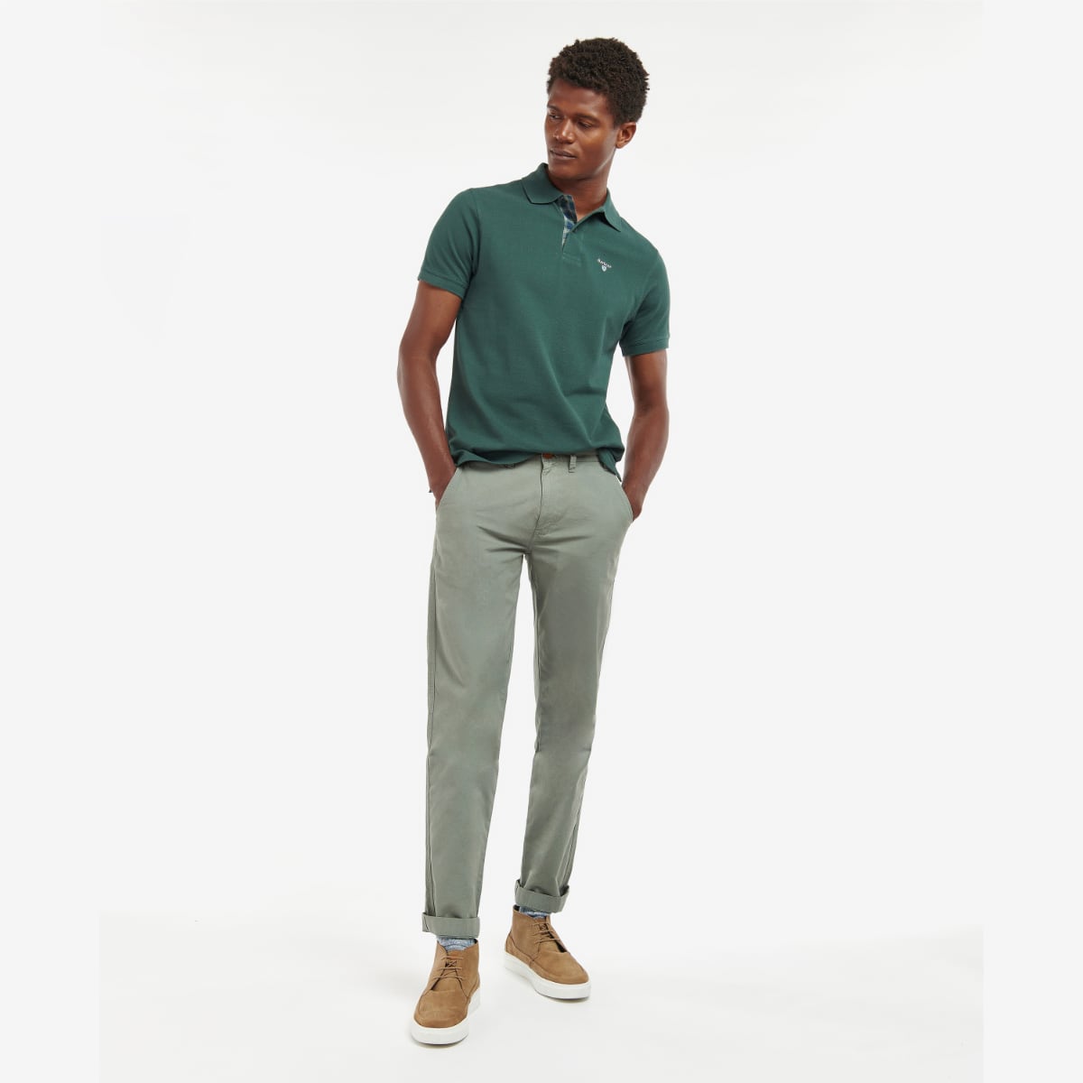 Barbour Tartan Pique Men's Polo Shirt | Green Gables