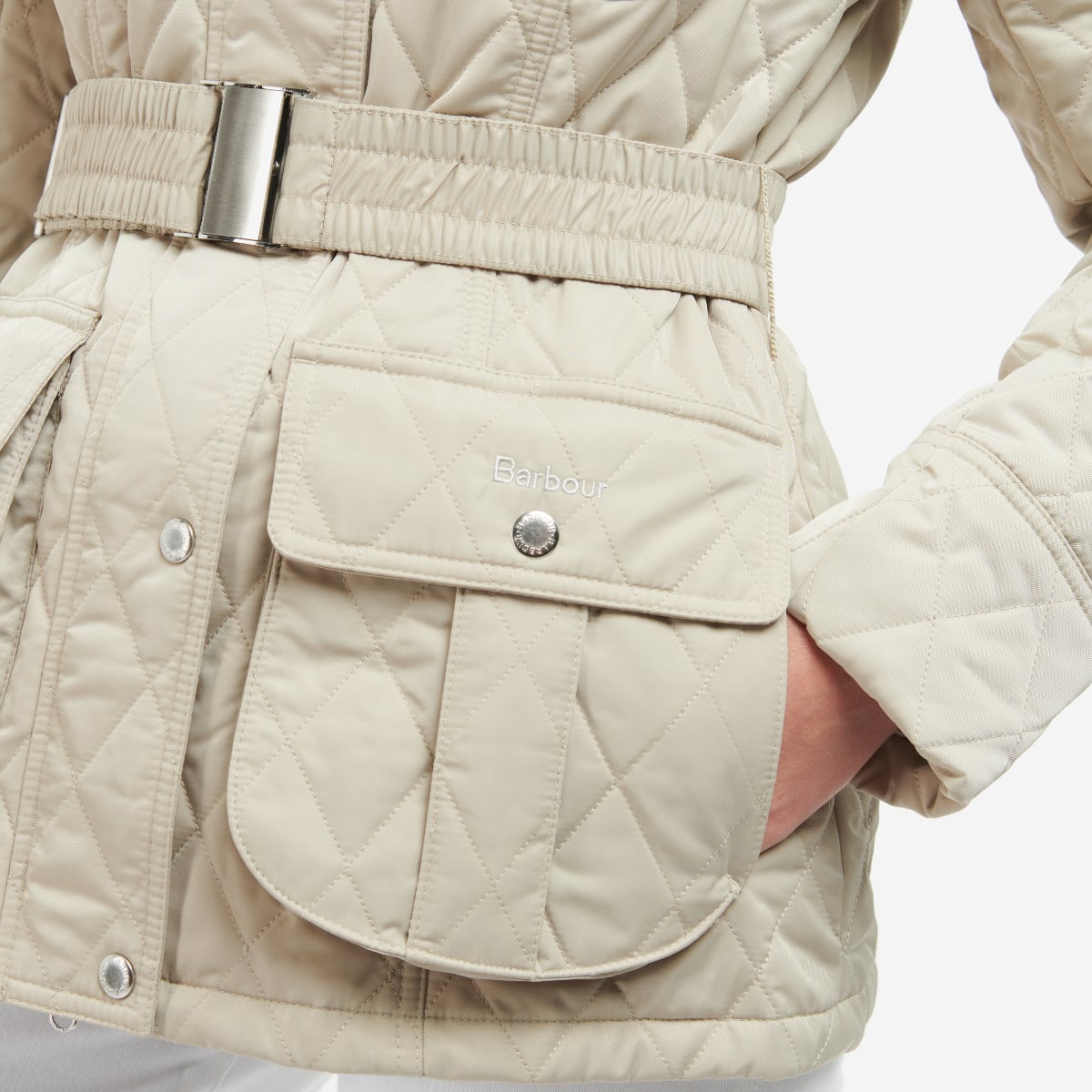 Barbour Belted Defence Women's Quilted Jacket | Light Sand